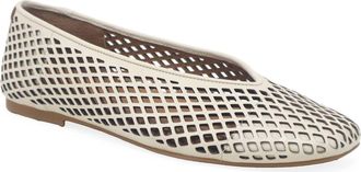 Gentle Souls Willow Perf Ballet Flat in Stone Leather at Nordstrom, Size 7.5