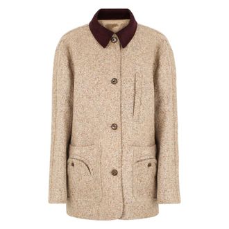 Blaz&eacute; Milano Jacket in alpaca and wool blend - female - Blaz&eacute; Milano - Single-Breasted Coats - Beige - M - Coats