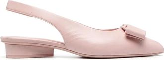 Ferragamo Ballerina Shoes, female, Pink, 2 UK, Bow-Detail Slingback Ballerina Shoes