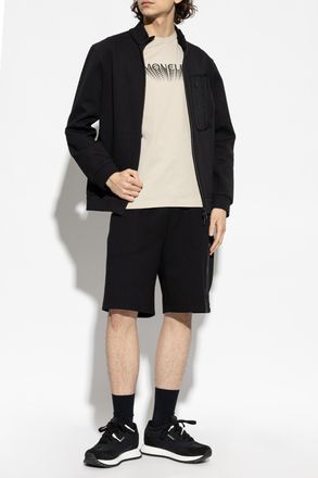 Moncler T-shirt With Printed Logo, Mens, Cream