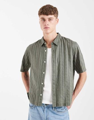 Levi's Lama - Camicia squadrata a maniche corte verde a quadri