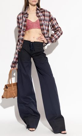 Dsquared2 Trousers With Decorative Tie, Womens, Navy Blue