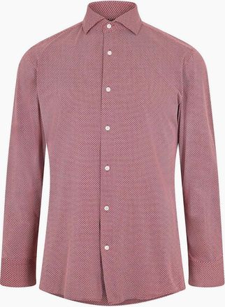 HUGO BOSS Mens Spread Collar Long Sleeve Oxford Shirt - Pink - Size: 17.5 inch