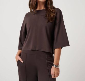 Travis Mathew Friday Double Knit Top In Coffee Grounds