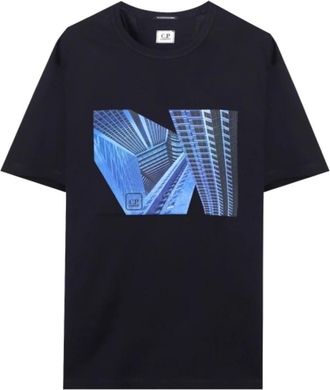 C.P. Company Metropolis Series Gemerceriseerd T-shirt - Heren - T-shirts - Blauw - XL - Katoen - Tops
