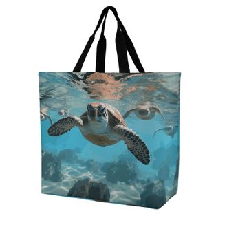 Generic Sea Turtle Tote Bag Reusable Carry Bag Handle Handbags For Work Casual Picnic
