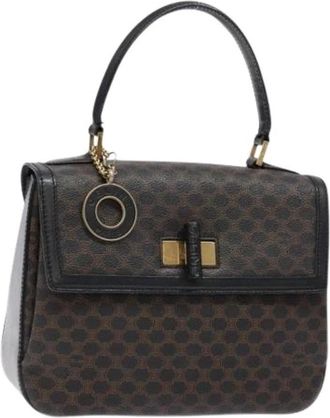 Celine Tweedehands Canvas handtassen - Dames - Vintage Handtas - Zwart - ONE Size - Leer - Vintage