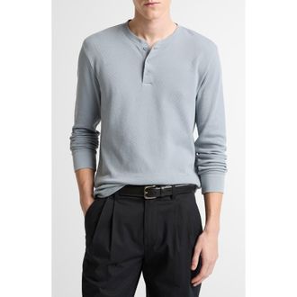 Vince Jacquard Long Sleeve Henley in Steel Blue at Nordstrom, Size Xx-Large