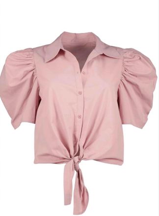 Bishop + Young Rosetta Tie Front Top In Anise