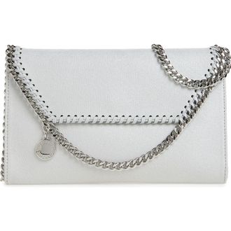 Stella McCartney Falabella Shaggy Dear Faux Leather Wallet on a Chain in Pearl Grey at Nordstrom