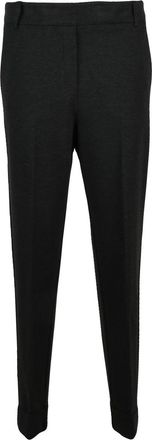 Kiltie Tapered Leg Stretch Trousers with Zip Closure and Pockets
