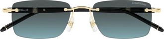 Montblanc Sunglasses Mb0344 S 010 Gold/Faded Blue Men
