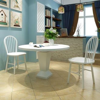 vidaXL Sillas De Comedor 2 Unidades Madera Maciza De Caucho Blanco Vidaxl