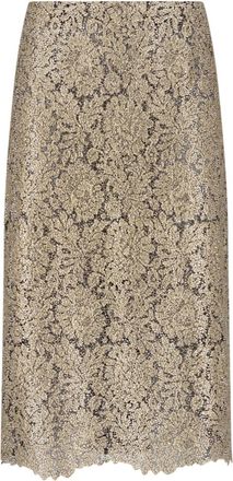 Ermanno Scervino Gonna Midi In Tulle Ricamato