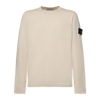 Stone Island Round-neck Knitwear, male, Beige, Size: M Round-neck Knitwear
