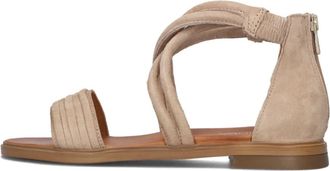 Omoda Schoenen, Dames, Beige, 37 EU, Su&egrave;de, Elegante Sandaal met Enkelbandjes