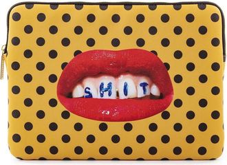 Seletti polka-dot print laptop case - women - Polyester/Polyurethane - One Size - Yellow