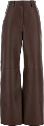 Loewe Womens Chocolate Nappa Leather Pant - Dark Brown Sheepskin - Size EU 38 (Womens)