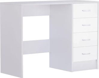 HOMCOM Computer Writing Desk, Study Table with 4 Drawers
