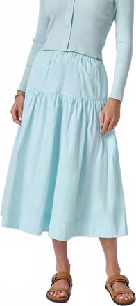 Lilla P Poplin Yoke Skirt In Seabreeze