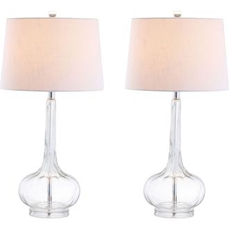 Jonathan Y Designs Bette 28.5 Glass Teardrop LED Table Lamp in Clear at Nordstrom