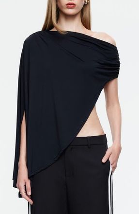 Lioness Reborn Asymmetric Poncho in Noir at Nordstrom, Size X-Large
