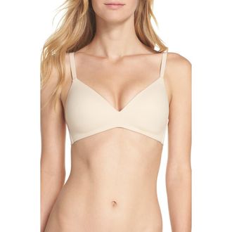 Wacoal How Perfect Wire Free T-Shirt Bra in Natural Nude at Nordstrom, Size 36Ddd