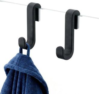 No Brand Soporte Para Toallas De Pared De Cristal Para Ducha, Ganchos De Silicona Para Colgar Sobre La Puerta De La Ducha, Gancho Para Toallas Y Albornoces Par