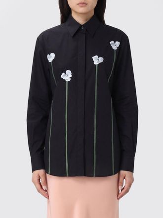 Moschino Camicia in cotone stretch con stampa floreale