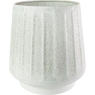 Foreside Home And Garden Fluted Sandy Planter White Metal at Nordstrom