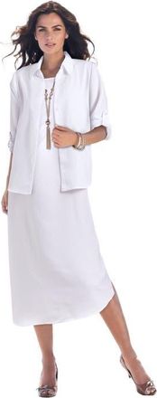 Roaman's Roll Tab Jacket Dress in White at Nordstrom, Size 20