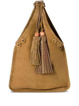 Miu Miu tassel-detail shoulder bag - women - Leather/Lambskin - One Size - Brown
