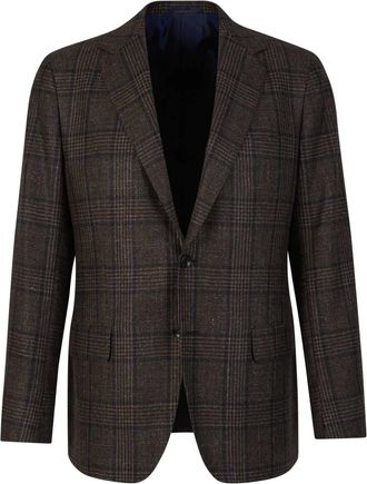 Sartorio Napoli Blazer in misto lana a quadri - Marrone