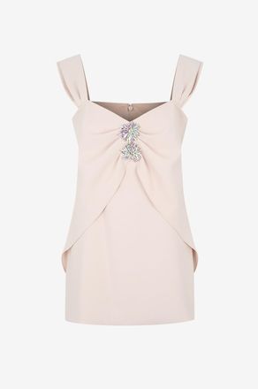 Costarellos Top mit V-Ausschnitt aus Cr&ecirc;pe Naida