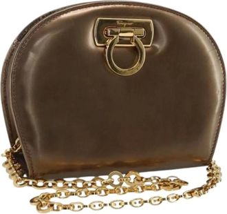 Ferragamo Pre-owned Mini Bags, female, Brown, Size: ONE SIZE Pre-owned Leather Shoulder Bag