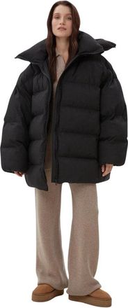 Estro & Luminara Oversized Quilted Puffer Jas - Dames - Gewatteerde jassen - Zwart - S - Polyester - Jassen