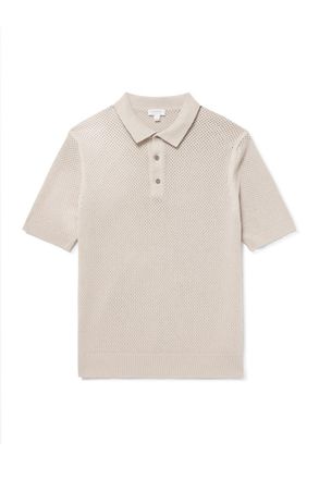 Sunspel Cotton-Mesh Polo Shirt