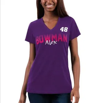G-III 4Her by Carl Banks Womens G-III 4Her by Carl Banks Purple Alex Bowman Snap V-Neck T-Shirt at Nordstrom, Size X-Large