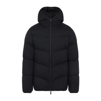 Moncler Zwarte Forez Jas met Afneembare Capuchon - Heren - Gewatteerde jassen - Zwart - 3XL - Jassen