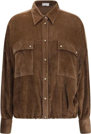 Brunello Cucinelli Brown Viscose Pattern Womens Shirt