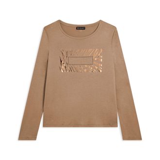 Freddy T-shirt donna manica lunga con logo strass