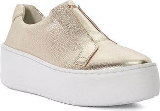 Dune London Dune Ladies ETHOSS Laceless Flatform Trainers Size UK 7 Platform Heel Gold