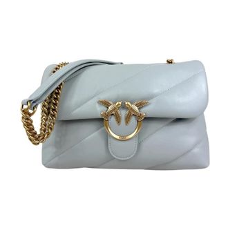 Pinko Love Puff Classic Bag - Dames - Schoudertassen - Grijs - ONE Size - Katoen - Tassen