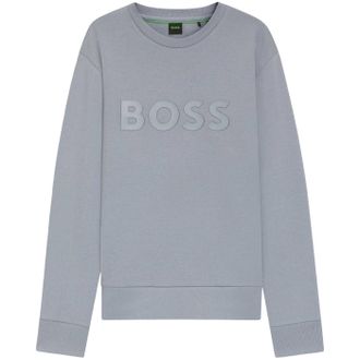 HUGO BOSS Heren Signature Katoenen Logo Sweatshirt (Donkergrijs)