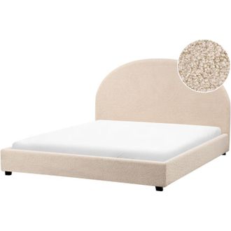 Beliani Beliani - Cama De Agua Minimalista De Boucl&eacute; 160 X 200 Cm Beige Vaucluse