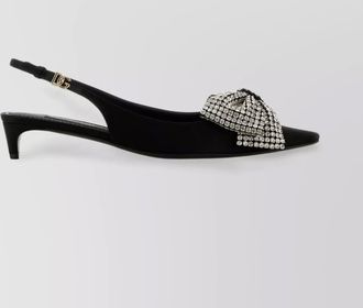 Dolce & Gabbana satin rhinestone-embellished slingback pumps