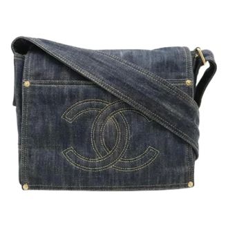 Chanel Pre-owned Denim Schoudertas - Dames - Pre-owned - Blauw - Maat: ONE Size Denim