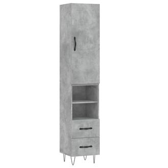 Berkfield Home Highboard Concrete Grey 34.5x34x180 cm Engineered Wood