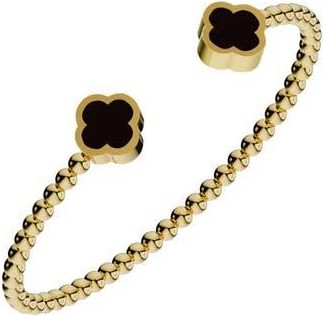Gabi Rielle Clover Flex Cuff Bracelet in Gold/black at Nordstrom Rack