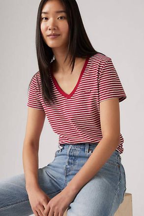 Maglietta Donna Levi's The Perfect V-Neck - 100% Cotone, Scollo A V
